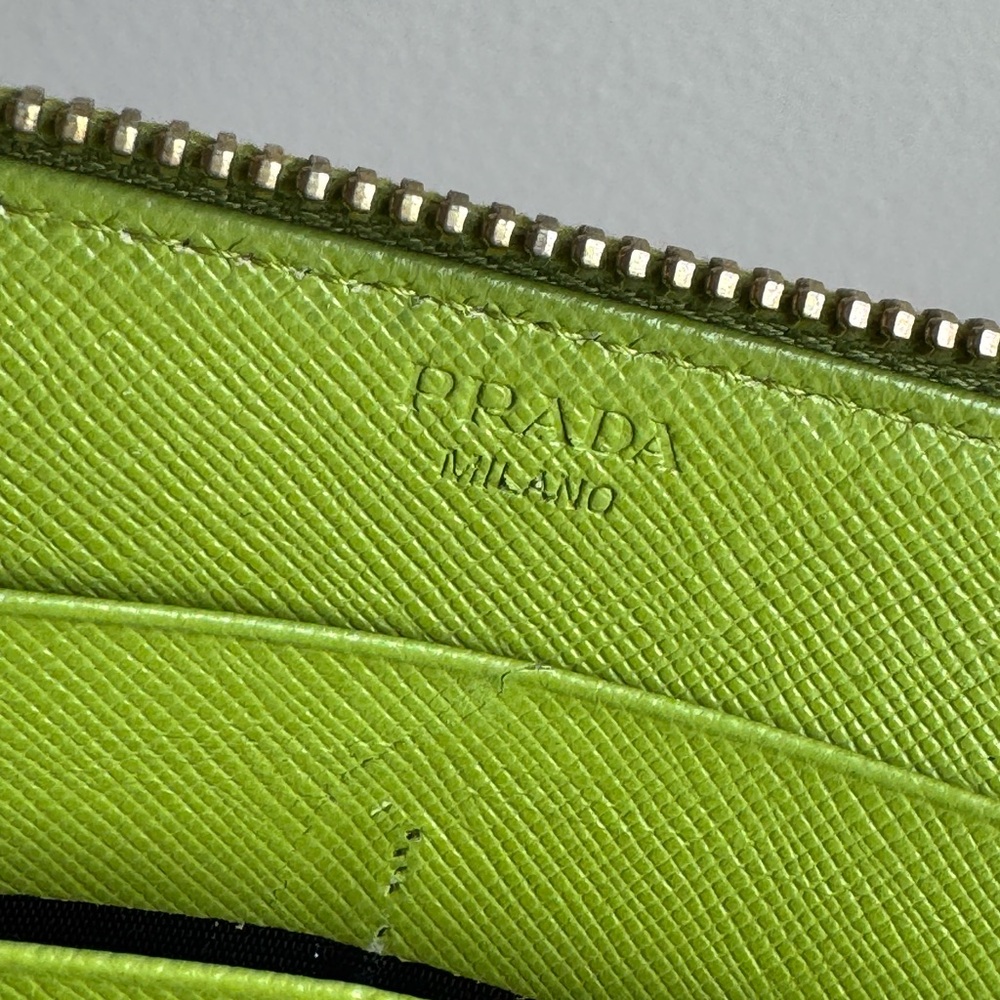 PRADA Tessuto Nylon Zip Around Wallet Green - Picture 10 of 14